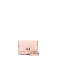 bolso de mano de piel texturizada con cierre de metal y bambu powder