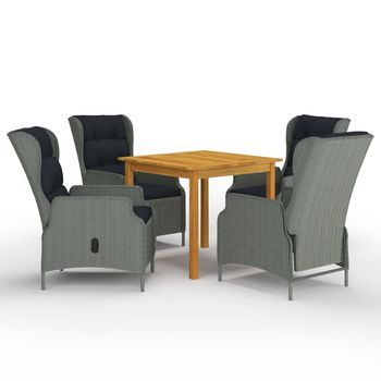 Juego De Comedor Para Jardín De 5 Piezas Gris Claro Vidaxl