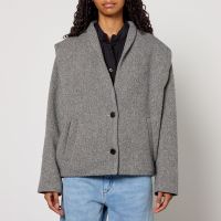 marant etoile drogo herringbone wool-blend jacket - uk 16
