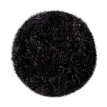 Alfombra de pelo largo Playara negro 120 cm redondo