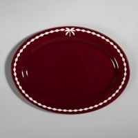 fuente de servir de ceramica color berenjena
