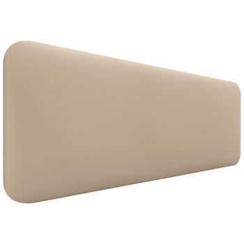 Dhome Cabecero Tapizado Liso Redondeado Polipiel Para Pared Acústicos Cabeceros Absorbentes Cabezal Cama Dormitorio (beige, 150cm)
