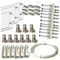 pack de ganchos automaticos con guia de 9 metros y 9 colgadores color blanco con hilo de nylon para colgar cuadros o marcos blanco 9 metros