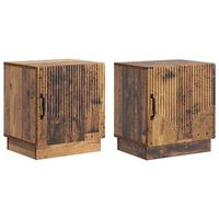 mesita de noche 2 pcs madera envejecida 43 x 345 x 47 cm vidaxl