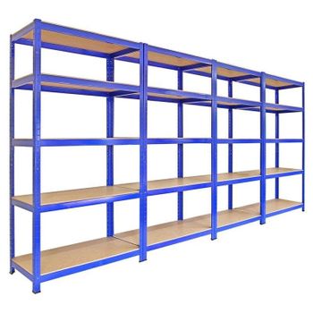 Estantería MonsterShop T-Rax Azul 4 módulos 1800 mm alta sin tornillos