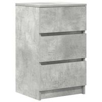 mesilla de noche con 3 cajones gris hormigon 39x35x65 cm vidaxl