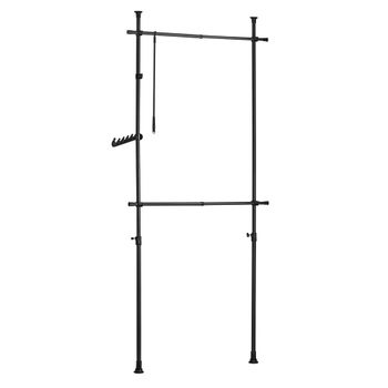 Perchero extensible con 2 niveles metal negro