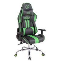 silla gamer masajeante limit xm simil cuero negroverde 51x67x128 cm clp
