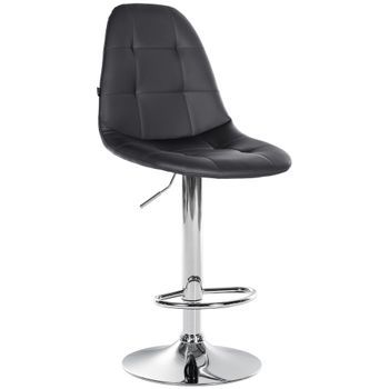 Taburete De Bar Elmore En Polipiel Metal Negro 56x47x58 Cm Clp
