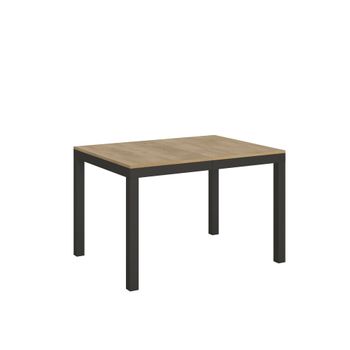 Mesa extensible 90x120/224 cm roble natural estructura antracita