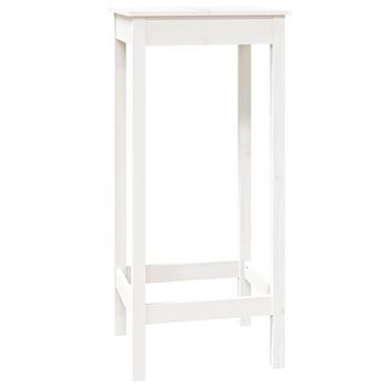 Mesa Alta De Bar | Mesa De Bistró Madera Maciza De Pino Blanco 50x50x110 Cm