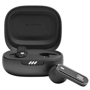 JBL Live Flex Auriculares Inalámbricos con Cancelación Adaptativa de Ruido Negros