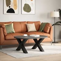 patas de mesa de centro forma x 2 uds  patas para mesa acero negro 70x42-43 cm
