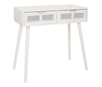 Recibidor de madera y metal en color blanco antiguo 80x79x42 cm