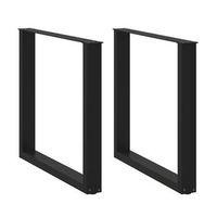 patas para mesa de comedor en forma de u 2 unidades color negro 90 x 72-73 cm acero vidaxl