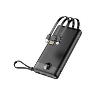 power bank veger c10 vg-w1116 10000mah polimero de litio lcd 5 salidas cables integrados negro