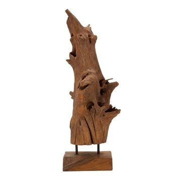 Escultura De Madera Marrón Cm 23x27x64