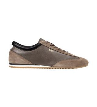 BOSS para hombre. 50568463 Zapatillas de piel Lineor Lowp marrón (42), Plano, Cordones, Casual