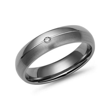 Anillo de titanio combinación mate/brillante