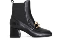 botin mujer de piel con elastico y complemento black