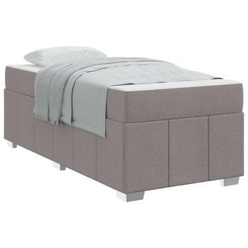 Cama Individual | Cama Para Adulto | Estructura De Cama Con Colchón Taupé 100 X 200 Cm Tela