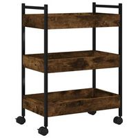carrito de cocinarestanteria de cocina carrito de servir madera ingenieria roble ahumado 50x30x70 cm