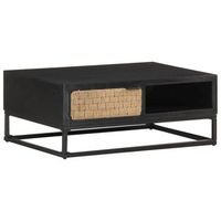 mesa de centro de madera maciza de mango 90x60x35 cm vidaxl