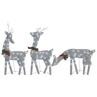 familia renos de navidad malla blanco frio plateado 270x7x90 cm vidaxl