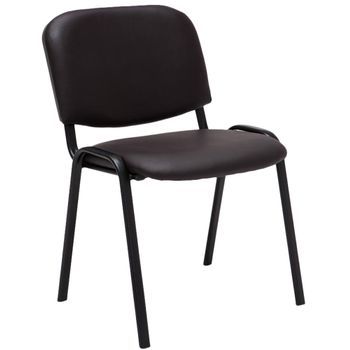 Silla De Conferencia Ken Simil Cuero Marrón 53x53x83 Cm Clp