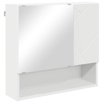 Armario Con Espejo 59 X 17 X 55 Cm Madera De Ingeniería Vidaxl