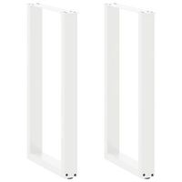 patas de mesa de centro forma u 2 uds  patas para mesa acero blanco 50x90-91 cm cfw253646