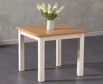 Somerset 90cm Flip Top Oak and Cream Painted Table