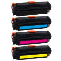 compatible multipack hp colour laserjet cp2025n printer toner cartridges 4 pack -cc530a