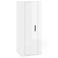 mueble tv de pared  mueble de salon  armario tv blanco brillante 40x345x100 cm