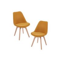 pack 2 sillas synk tela de tela 834943 cm - mostaza