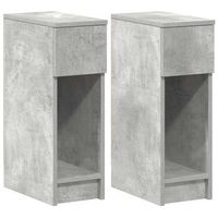 juego de mesitas de noche - mesillas de noche con cajon gris hormigon 20x36x60 cm mc7066