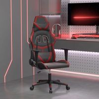 silla gaming  silla de oficina  silla gamer ergonomica cuero sintetico negro y rojo vino tinto cfw790360