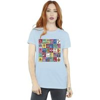 dessins animes camiseta grid squares para mujer