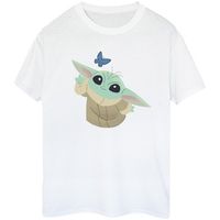 disney camiseta manga larga the mandalorian butterfly catching para mujer