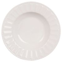 plato hondo de porcelana blanca