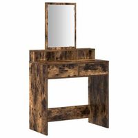 mesa tocador  mesa de maquillaje con cajon roble ahumado 79 x 41 x 140 cm