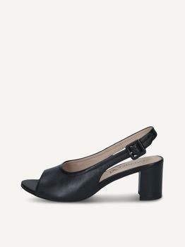 CAPRICE Heeled sandal, black, made of Leather with Block heel, Size 40