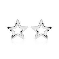 pendientes estrella de plata 925 con circonita