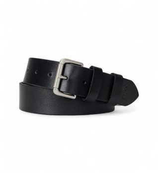 Polo Ralph Lauren para hombre. 405899989002 Cinturón de piel Roller Buckle negro (36), Casual, Clásico