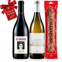 cesta navidad as bravas garnacha y blanco de matasnos - 2 botellas  1 chorizo