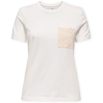 Only Camiseta Top Enja Life Pocket - Cloud Dancer para mujer