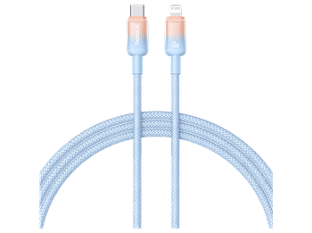 Cable USB - Baseus Dura, Lightning a USB-C, 100 cm, 20W, Carga rápida, Ultrarresistente, Azul