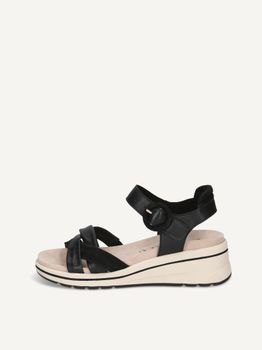 CAPRICE Heeled sandal, black, made of Leather with Wedge heel, Size 37