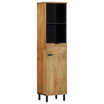 Mueble De Baño De Madera Maciza De Mango Marrón 38x33x160 Cm Vidaxl