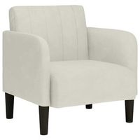 sillon con reposabrazos en terciopelo color crema 54 cm vidaxl